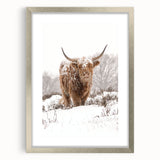 Textured abstract art print in silver frame featuring muted cool tones, ideal for bedroom ambiance.