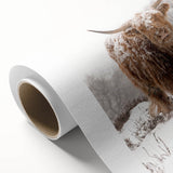 Art Deco poster depicting a serene winter landscape in cool blue and white tones, rolled canvas, ideal for nursery wall art.