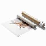 Extra large rolled print featuring a winter floral art design in muted blue and gray tones.