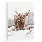 Winter-themed black and white abstract art on stretched canvas, ideal for kitchen wall art.