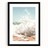 Extra large abstract art print featuring textured, colorful strokes on a black framed canvas, ideal for living room decor.