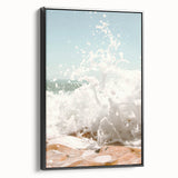 Black and white vintage poster art of a summer landscape on framed canvas, ideal for bedroom wall decor.