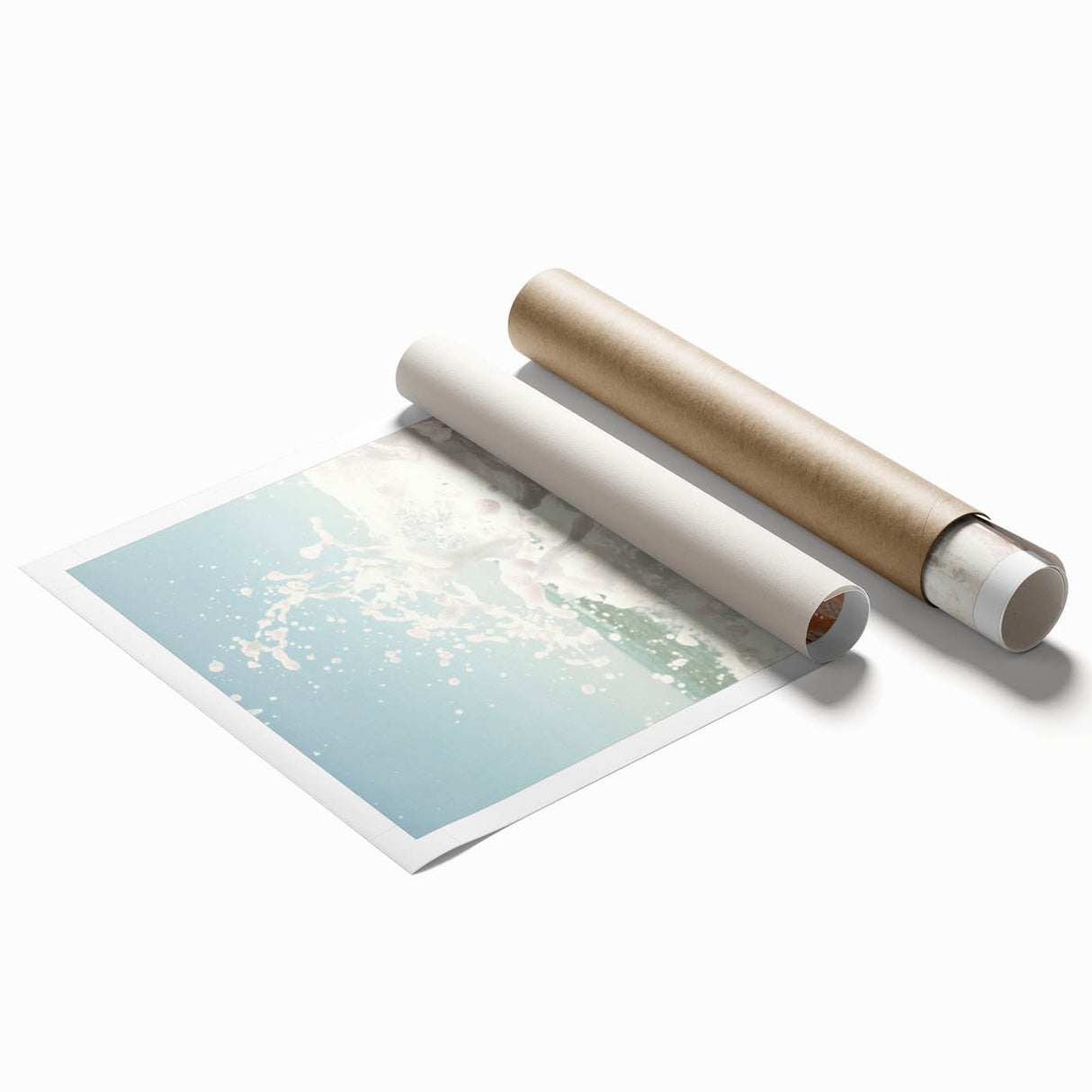 Extra large rolled canvas featuring floral art in pastel shades, ideal for classy bathroom or large living room decor.