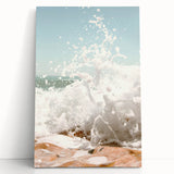 Large black and white abstract print on stretched canvas, ideal for kitchen wall art or bedroom ambiance.