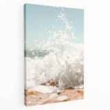 Large abstract canvas featuring swirling blue and green tones, ideal for kitchen wall art.