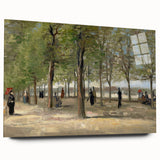 Large abstract acrylic print featuring swirls of blue and yellow, ideal for bedroom or dining room decor.