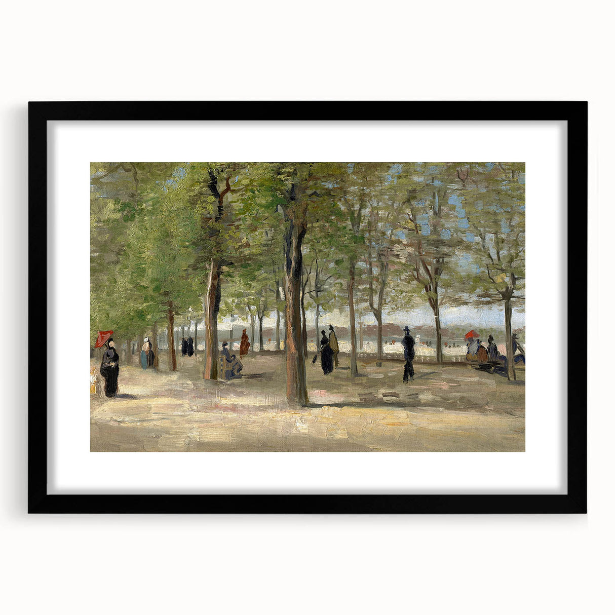 Colorful abstract art print featuring textured swirls in vibrant hues, displayed in a black frame.
