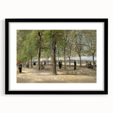 Colorful abstract art print featuring textured swirls in vibrant hues, displayed in a black frame.