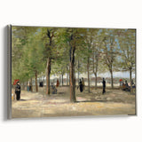 Landscape art painting featuring a colorful countryside scene on a silver-framed canvas, ideal for living room decor.