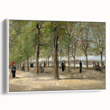 Vintage poster art of Van Gogh's painting on a large framed canvas, featuring vibrant colors against a black background.