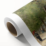 Rolled canvas featuring a vibrant art deco poster of Van Gogh's 'Starry Night', ideal for nursery wall art.