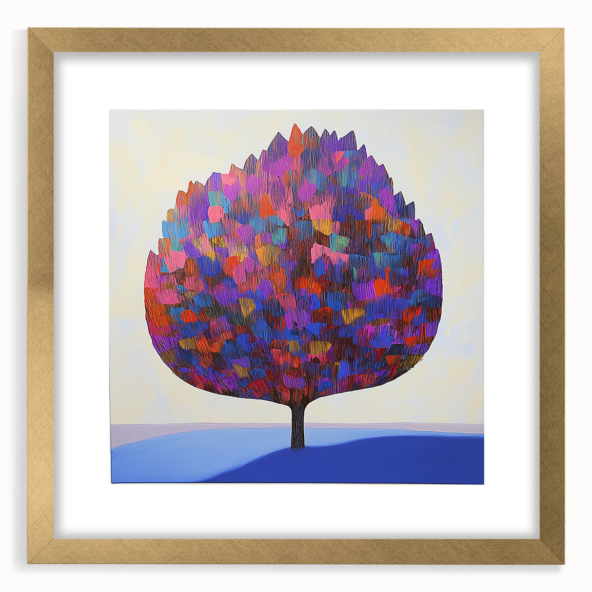 Multicolored Abstract Tree Canvas - Modern Vibrant Floral Wall Art