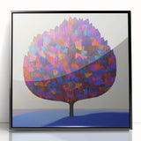 Multicolored Abstract Tree Canvas - Modern Vibrant Floral Wall Art