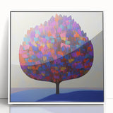 Multicolored Abstract Tree Canvas - Modern Vibrant Floral Wall Art