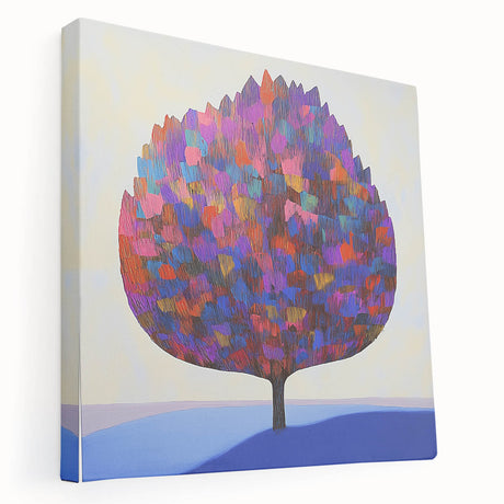 Abstract floral canvas artwork showcasing vibrant colors and intricate patterns, presented in a side view to highlight its depth and texture, perfect for modern home decor.