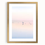 Abstract landscape art print framed in a gold mat, showcasing vibrant colors and dynamic shapes, perfect for modern home decor. Ideal for art enthusiasts seeking a striking focal point.