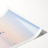 Abstract landscape rolled print showcasing vibrant colors and dynamic shapes, elegantly packaged in a protective cardboard tube, perfect for modern home decor.