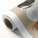 Abstract minimalist wall art on rolled canvas showcases soft pastel colors and geometric shapes, ideal for modern decor. Perfect for enhancing living spaces.