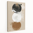 Abstract minimalist wall art canvas in shades of blue and beige, displayed in a side view that highlights its sleek design and stretched edges, perfect for modern decor.