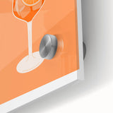 Large abstract wall art in mid-century modernist style, featuring vibrant multicolor patterns on acrylic glass.