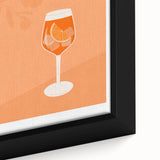 Extra large black wall art of colorful, textured food and drinks on a framed canvas, ideal for living room decor.