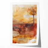 Extra large rolled print featuring autumnal floral art in warm earth tones, ideal for art wall dining room.