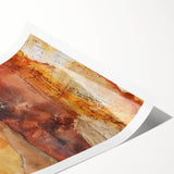 Extra large rolled print featuring line art flowers in autumn tones, ideal for large living room wall art.