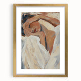 Abstract figurative frame with a mat in gold, showcasing a modern art design, ideal for enhancing contemporary interior decor. The frame’s sleek lines and elegant gold finish add a touch of sophistication to any room.