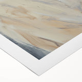 Abstract figurative art print on rolled canvas, showcasing vibrant colors and fluid shapes, ideal for modern home decor, presented in protective cardboard packaging.