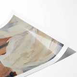 Abstract figurative art print showcasing vibrant colors and unique shapes, rolled and securely packaged in a durable tube for safe shipping and display.