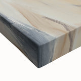 Close-up of an abstract figurative stretched canvas art piece, showcasing vibrant colors and intricate textures, perfect for modern home decor or artistic enhancement.