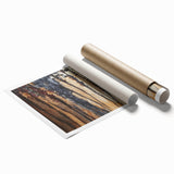 Abstract floral design rolled print showcasing vibrant colors and intricate patterns, elegantly packaged in a protective cardboard tube for safe shipping.