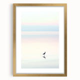 Abstract landscape artwork framed with a gold mat, showcasing vibrant colors and fluid shapes, perfect for enhancing modern home decor.