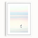 Abstract landscape artwork framed in white mat, showcasing vibrant colors and unique textures, perfect for modern home decor or office settings.