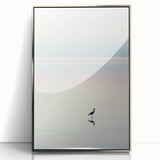 Framed abstract landscape artwork featuring a silver acrylic front, showcasing vibrant colors and dynamic shapes, perfect for modern home decor.