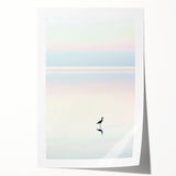 Abstract landscape print showcasing vibrant colors and fluid shapes, rolled and ready for framing. Ideal for modern home decor, enhancing any space with artistic flair.