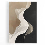Abstract minimalist wall art on stretched canvas, showcasing soft pastel colors and geometric shapes, ideal for modern home decor aesthetics.