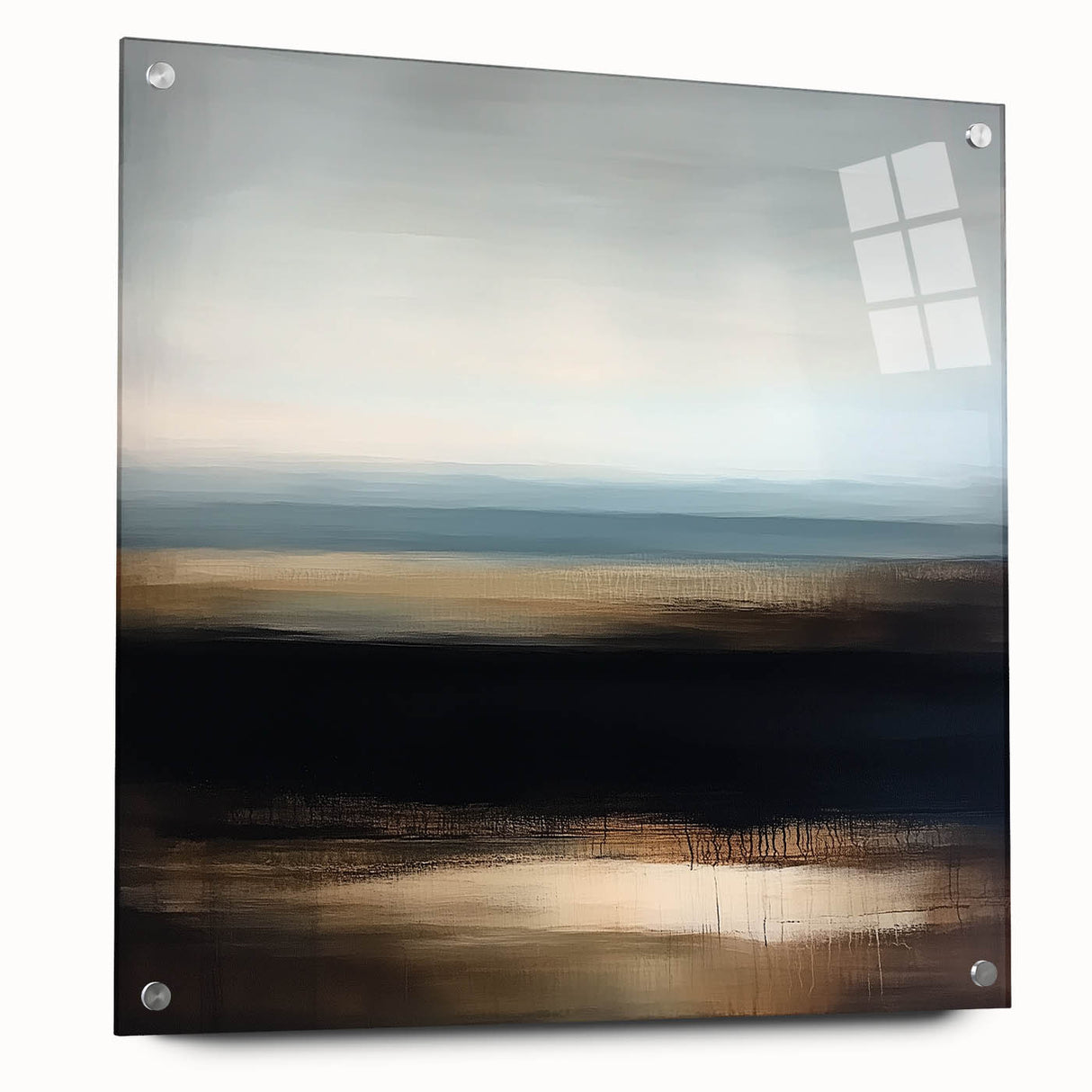 Modern Abstract Wall Art – Contemporary Brown & Black Landscape