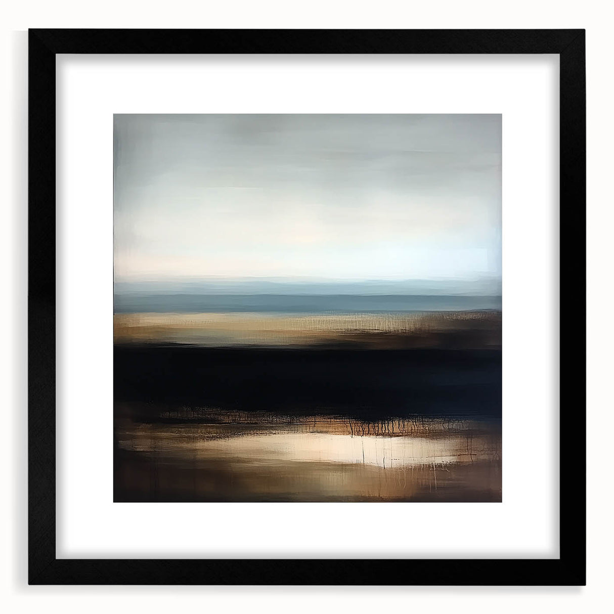 Modern Abstract Wall Art – Contemporary Brown & Black Landscape