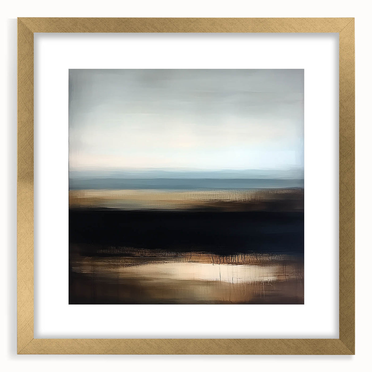 Modern Abstract Wall Art – Contemporary Brown & Black Landscape