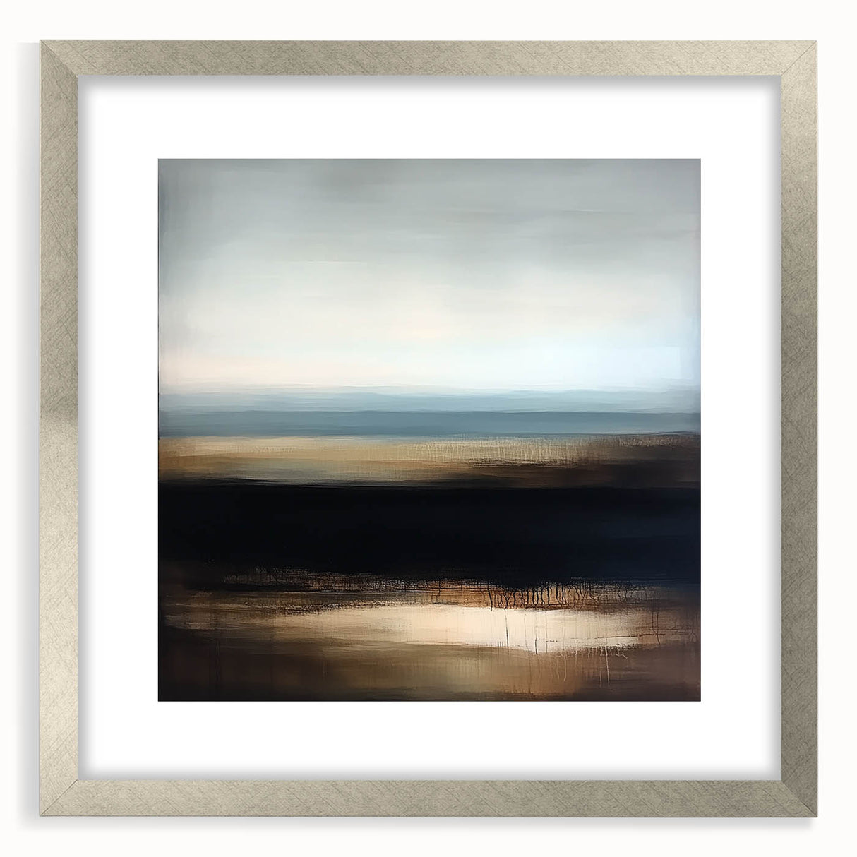 Modern Abstract Wall Art – Contemporary Brown & Black Landscape