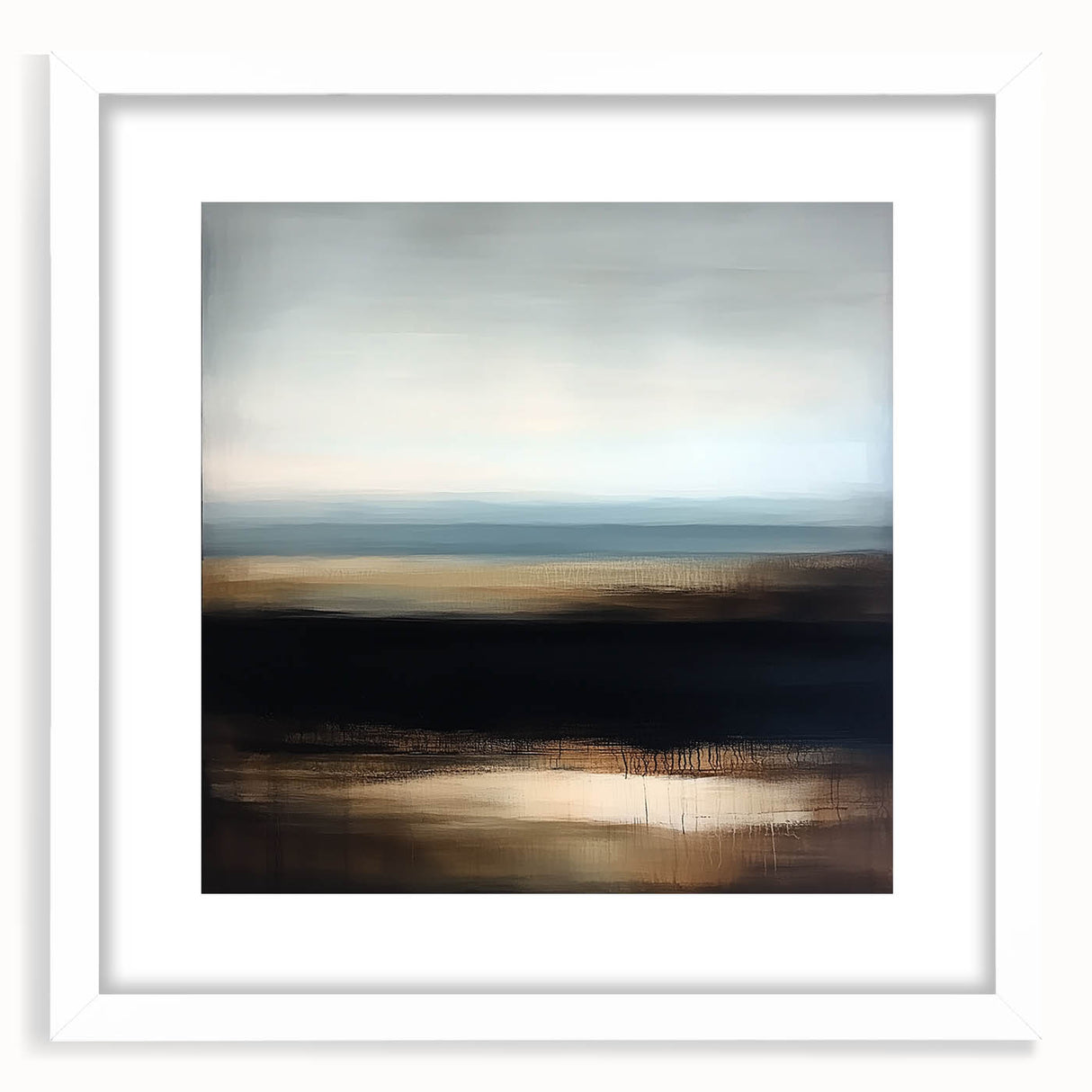 Modern Abstract Wall Art – Contemporary Brown & Black Landscape