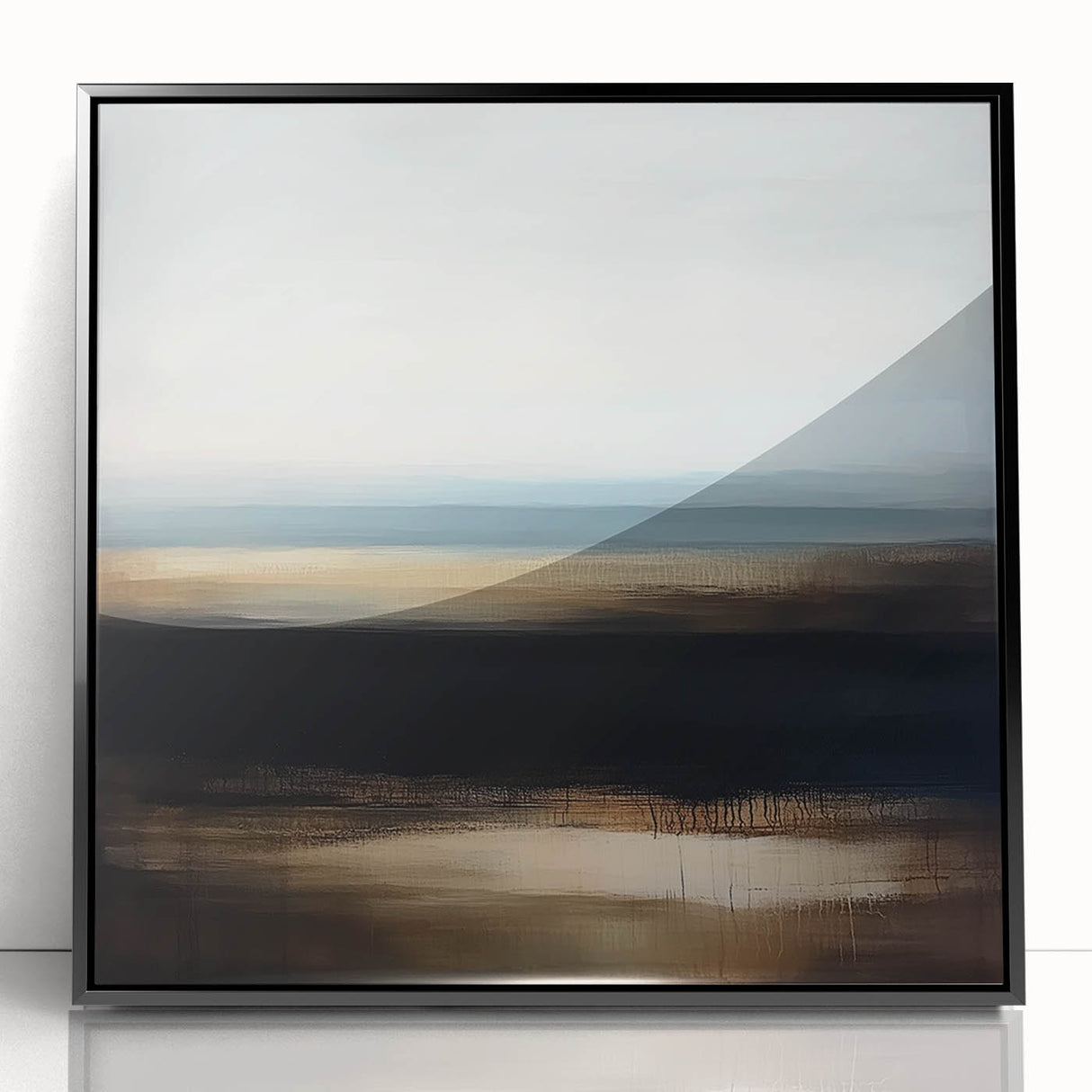 Modern Abstract Wall Art – Contemporary Brown & Black Landscape