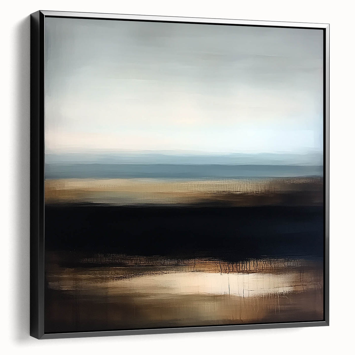 Modern Abstract Wall Art – Contemporary Brown & Black Landscape