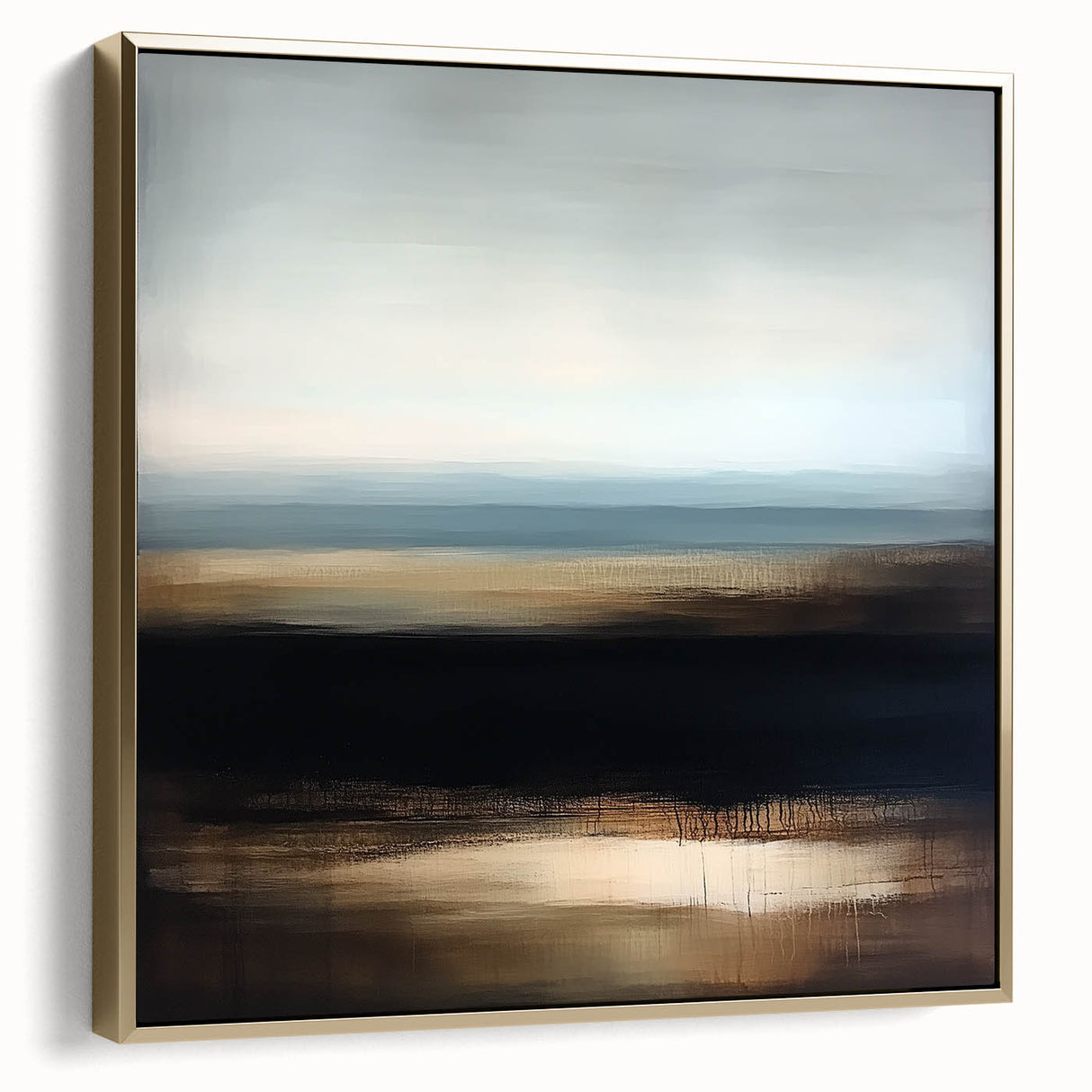 Modern Abstract Wall Art – Contemporary Brown & Black Landscape