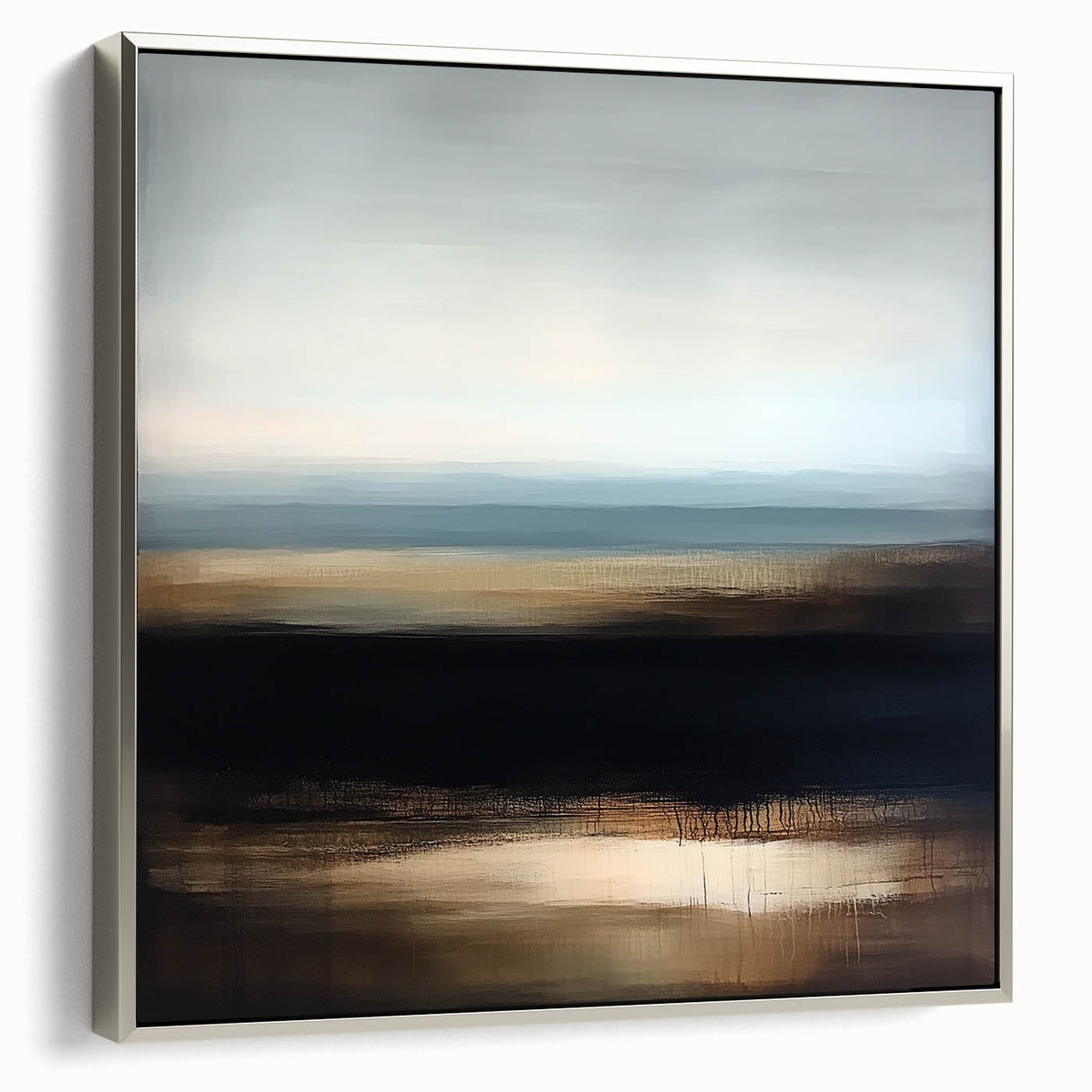Modern Abstract Wall Art – Contemporary Brown & Black Landscape