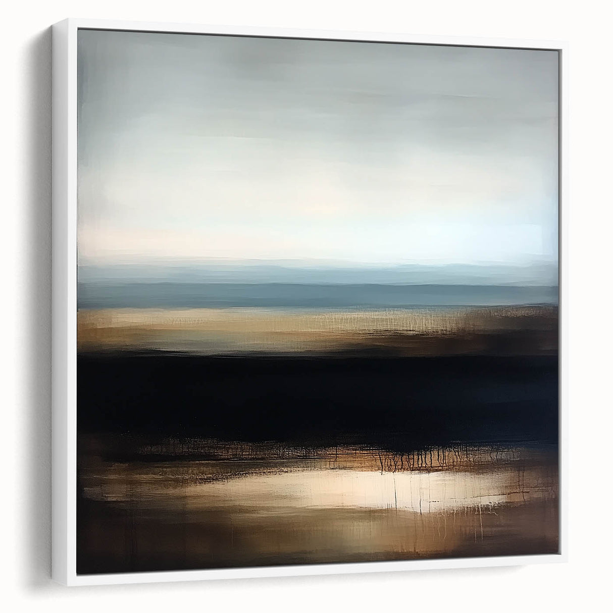 Modern Abstract Wall Art – Contemporary Brown & Black Landscape