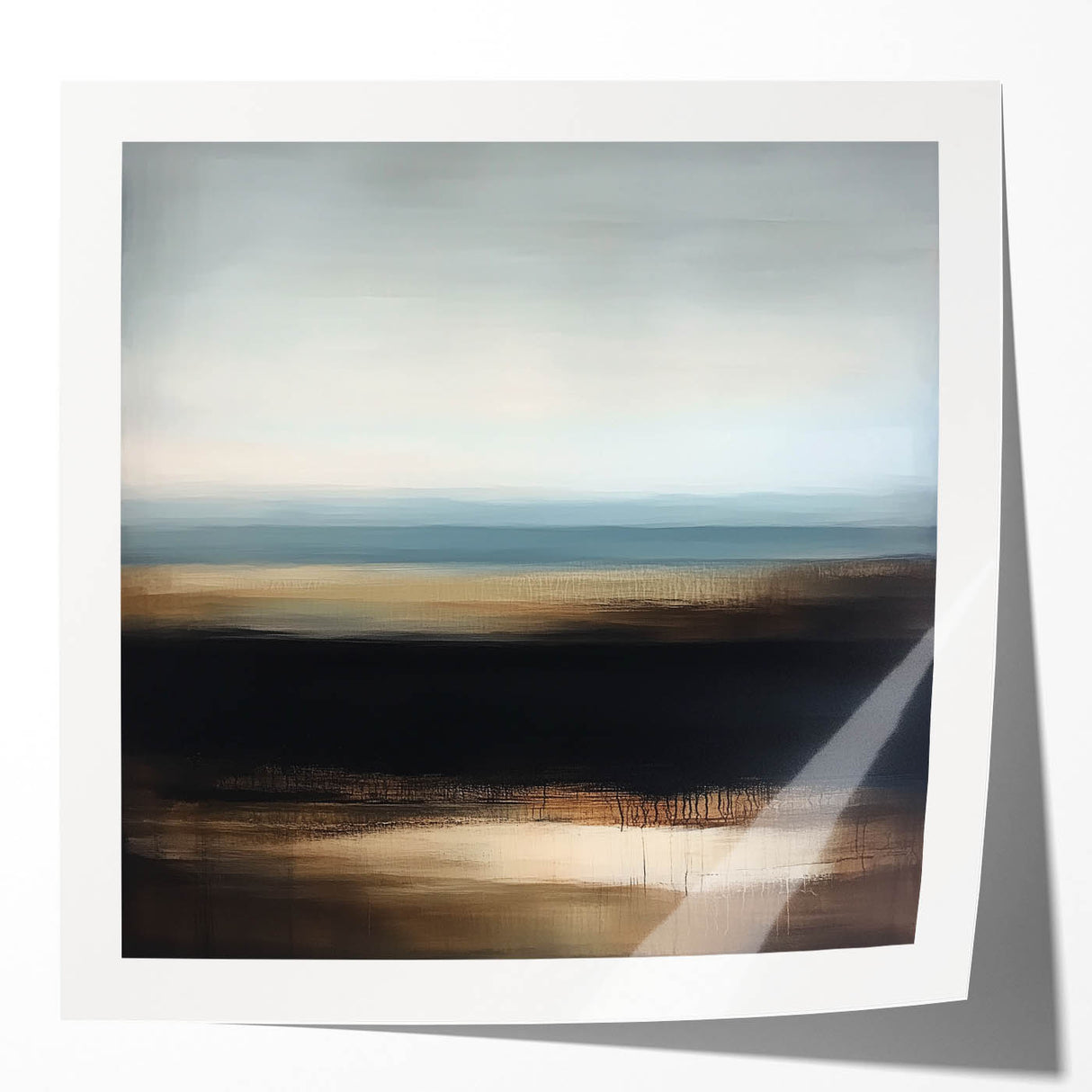 Modern Abstract Wall Art – Contemporary Brown & Black Landscape