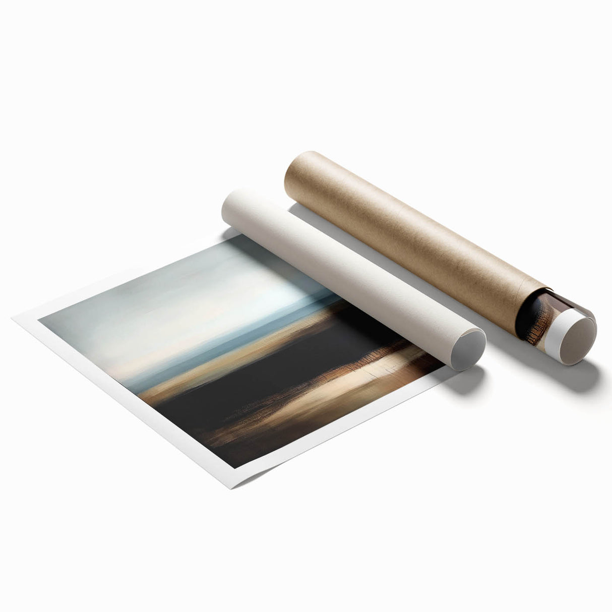 Modern Abstract Wall Art – Contemporary Brown & Black Landscape