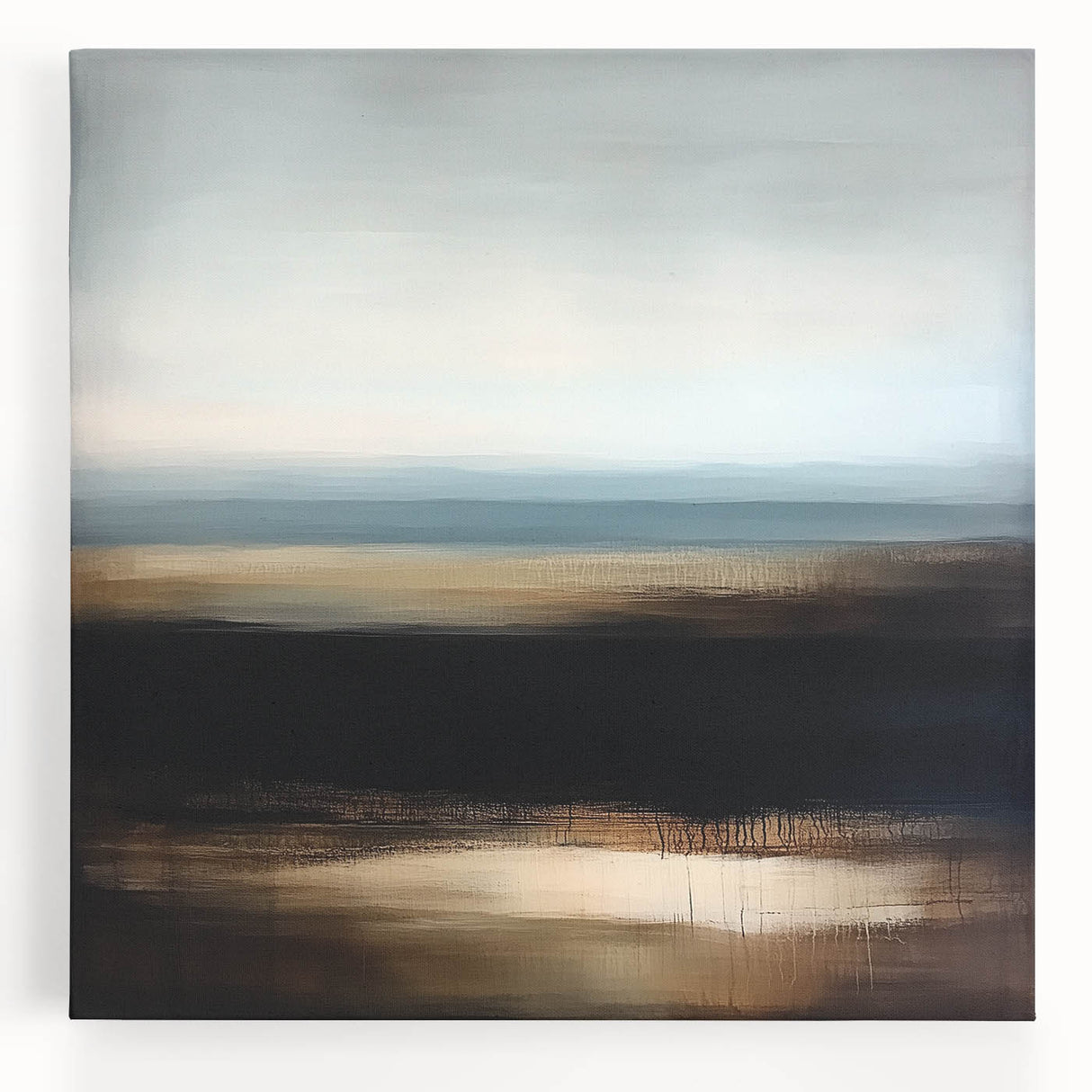 Modern Abstract Wall Art – Contemporary Brown & Black Landscape